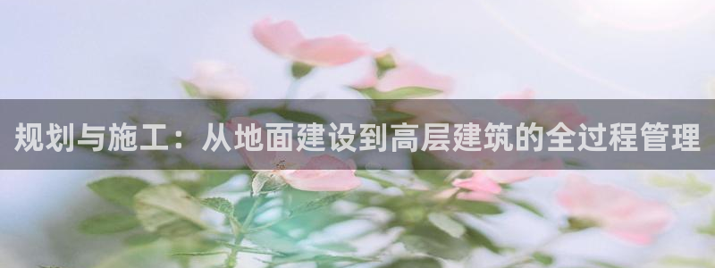 富联娱乐代理怎么做：规划与施工：从地面建设到高层建筑的全过程管理