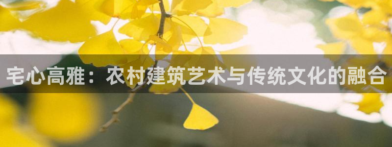 富联娱乐于六七五一38：宅心高雅：农村建筑艺术与传统文化的融合