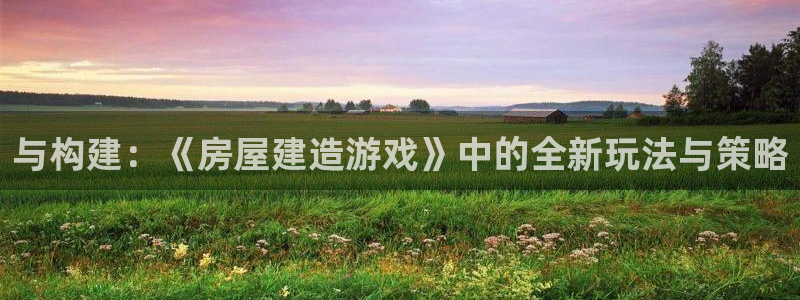 富联娱乐代理是谁：与构建：《房屋建造游戏》中的全新玩法与策略