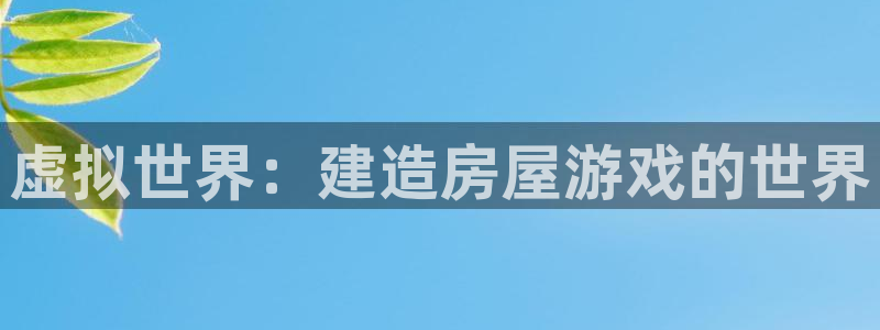富联娱乐代理是谁：虚拟世界：建造房屋游戏的世界